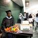 Skyline Principal Sulura Jackson watches as graduates pick up diplomas after commencement on Monday, June 10. Daniel Brenner I AnnArbor.com